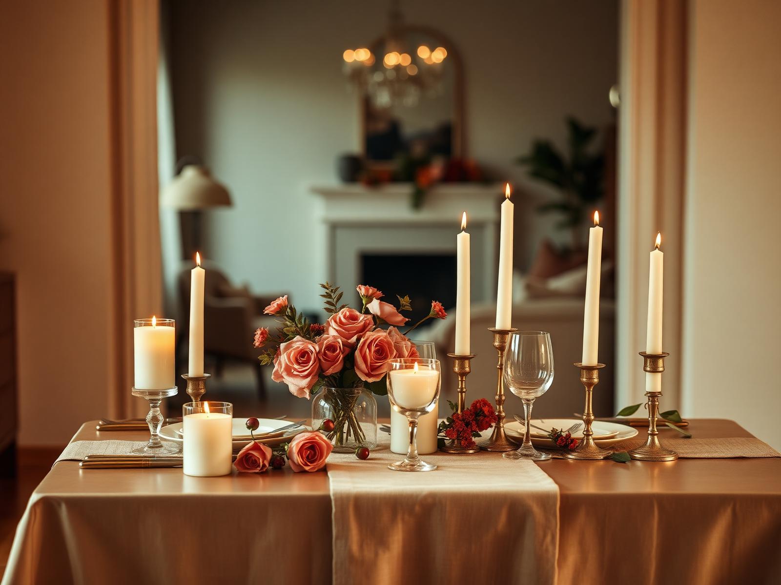 Warm candlelit ambience of a private romantic evening for two in Dubai